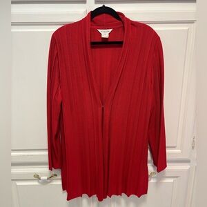 Misook Red Long Sleeve Open Cardigan Women’s Size 2X